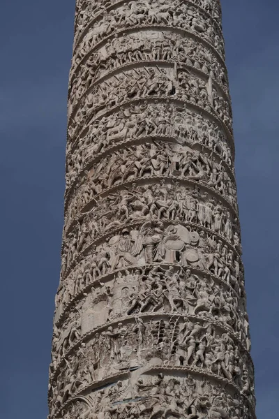 Columna Marco Aurelio en Roma Piazza Colonna Place —  Fotos de Stock