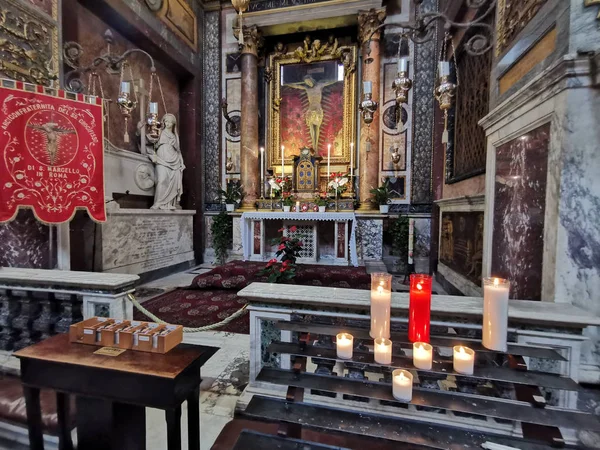 The miraculous crucifix of San Marcello al Corso Rome Italy — Stock Photo, Image