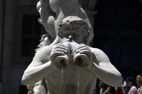 Piazza Navona romská fontána detail — Stock fotografie