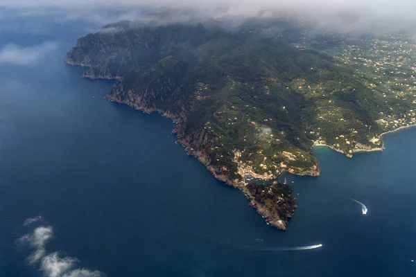 Portofino Italien Luftaufnahme aus dem Flugzeug — Stockfoto