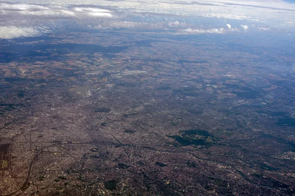 Gatwick london aerial view panorama from airplane — Stock Photo, Image