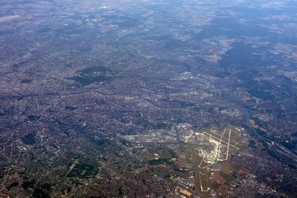 Gatwick london aerial view panorama from airplane — Stock Photo, Image