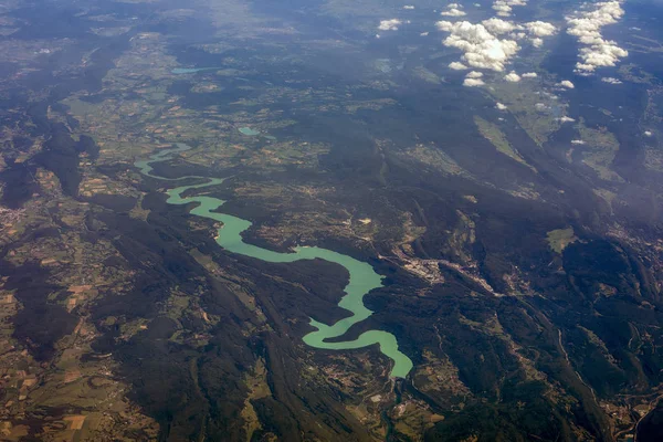 Vouglans lago vista aérea panorama — Fotografia de Stock