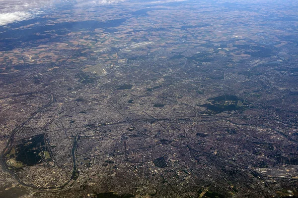 Gatwick Londyn antena widok panoramiczny z samolotu — Zdjęcie stockowe