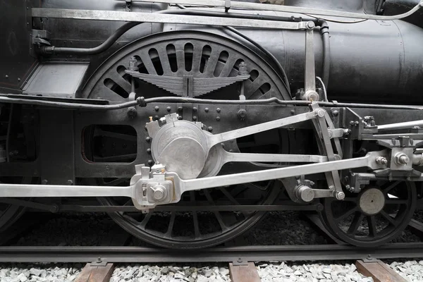 Old steam train wheels detail — Stock Photo, Image