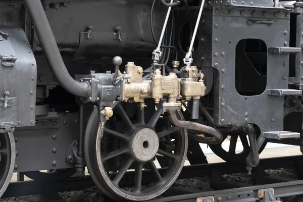 古い蒸気機関車の車輪の詳細 — ストック写真