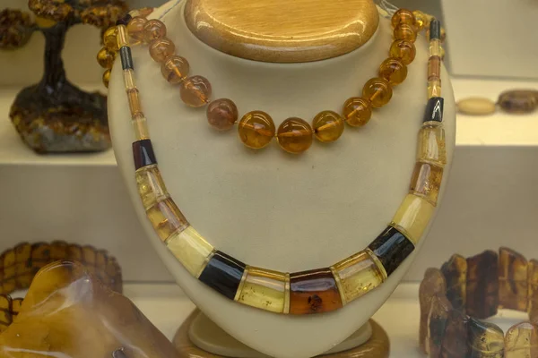 Amber necklage az ékszerek — Stock Fotó