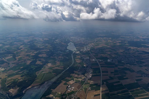 巴伐利亚德国农场领域鸟瞰景观 — 图库照片