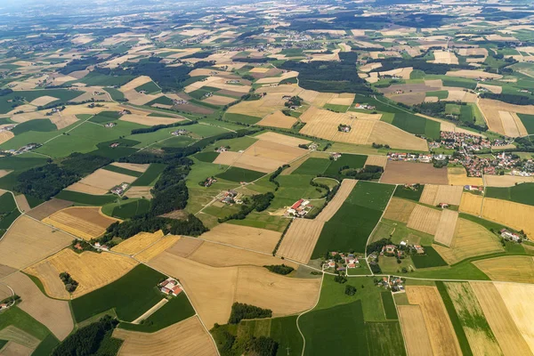 Beieren Duitsland gekweekte velden luchtfoto landschap — Stockfoto