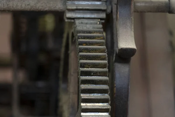 Old ancient tower clock mechanism detail — Stock Photo, Image