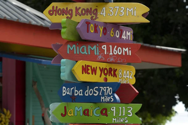 Cities of the world distance sign — Stock Photo, Image