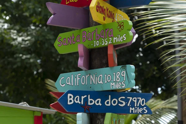 Cities of the world distance sign — Stock Photo, Image