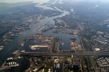 Amsterdam Harbor Havadan görünüm panoraması