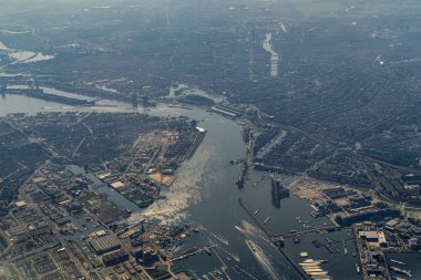 Amsterdam Harbor Havadan görünüm panoraması
