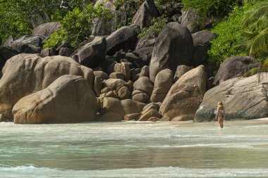 seyşeller cennet plaj panoraması