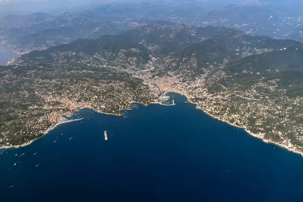 Rapallo İtalya havadan görünümü — Stok fotoğraf