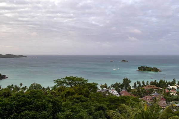 Seszele wyspy Praslin raj plaża Panorama — Zdjęcie stockowe