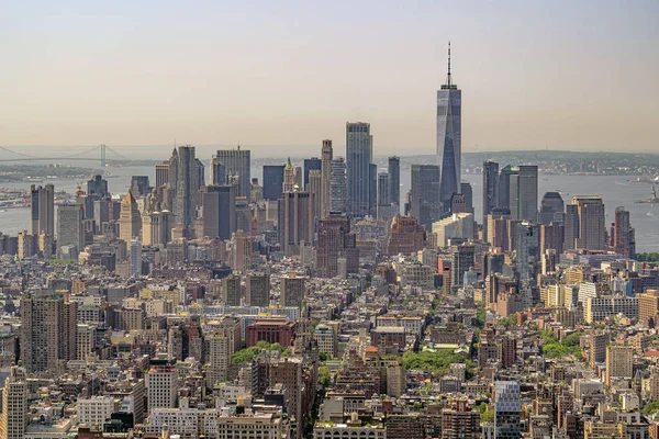 New York havalimanı Güney Manhattan şehir manzarası — Stok fotoğraf