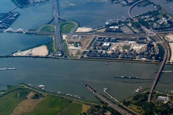 Amsterdam kikötői alagút Légi kilátás panoráma — Stock Fotó