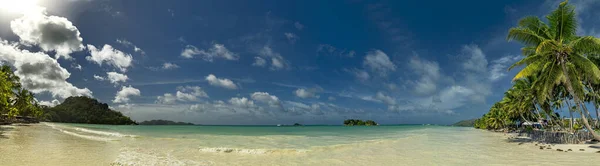 Praslin island seychelles paradise beach panorama anse volbert — Stock Photo, Image