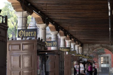 Mexico City, Meksika - 5 Kasım 2017 Saint Domingo Place pazarı