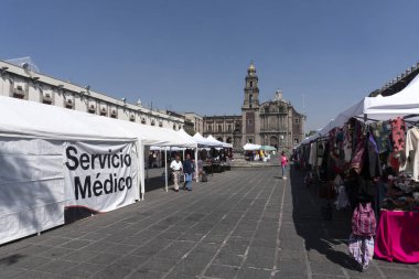 Mexico City, Meksika - 5 Kasım 2017 Saint Domingo Place pazarı