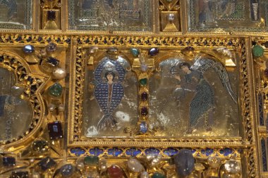 Venedik, İtalya - 17 Eylül 2019 - St. Mark Katedrali Altın Havuz