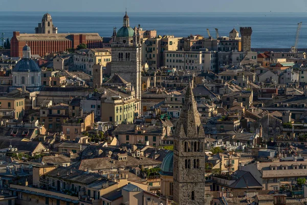 Vista Aérea Ciudad Génova Desde Castelletto Ascensor Panorama —  Fotos de Stock