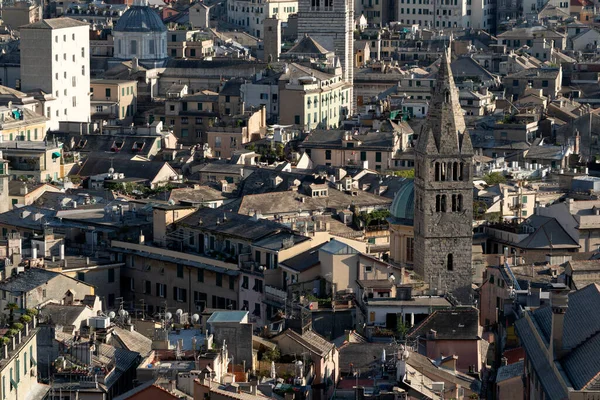 Vedere Aeriană Orașului Genoa Din Panorama Ascensorului Casteletto — Fotografie, imagine de stoc