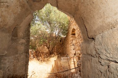 Vendicari 'de çatısı olmayan Bizans Kilisesi Noto Sicilya rezervi