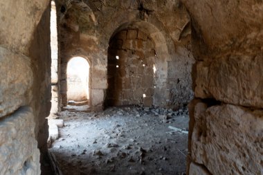 Vendicari 'de çatısı olmayan Bizans Kilisesi Noto Sicilya rezervi