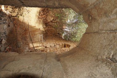 Vendicari 'de çatısı olmayan Bizans Kilisesi Noto Sicilya rezervi