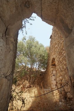 Vendicari 'de çatısı olmayan Bizans Kilisesi Noto Sicilya rezervi