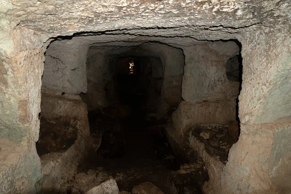 Necropoli Bizantina Antiche Tombe Vendicari Sicilia — Foto Stock