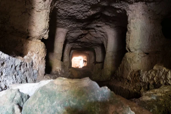 Necropoli Bizantina Antiche Tombe Vendicari Sicilia — Foto Stock