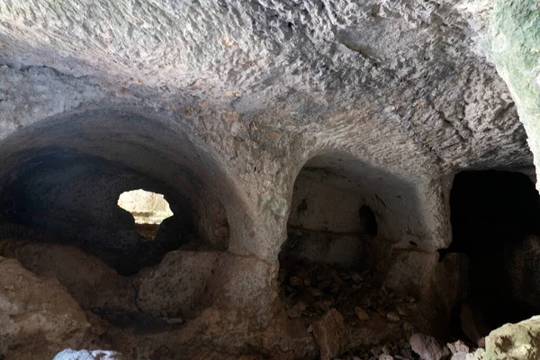 Byzantine Necropolis Ancient Tombs Vendicari Sicily — Stock Photo, Image