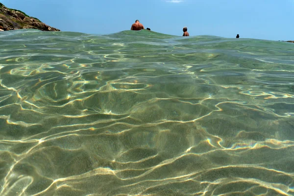 Noto Italia Julio 2020 Playa Calamosche Está Llena Personas Sin —  Fotos de Stock