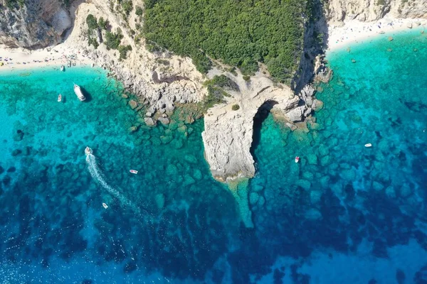 Seagull Bay Baia Dei Gabbiani Beach Sardinia Aerial View Panorama — Stock Photo, Image