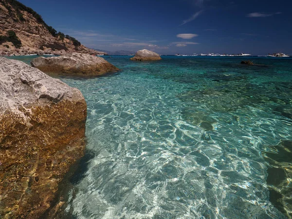 Seagull Bay Baia Dei Gabbiani Beach Sardinia View Panorama Crystal — Stock Photo, Image