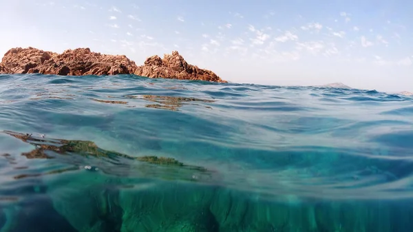 Sardinia Crystal Water Underwater View Panorama Scuba Diving Snorkeling — Stock Photo, Image