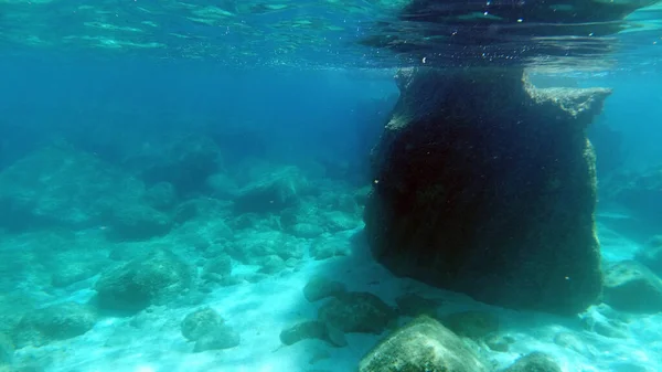 Sardaigne Cristal Eau Vue Sous Marine Panorama Plongée Plongée Avec — Photo