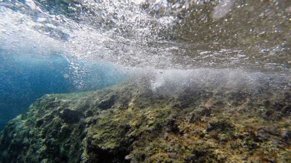 Sardinië Kristal Water Onderwater Uitzicht Panorama Scuba Duiken Snorkelen — Stockfoto