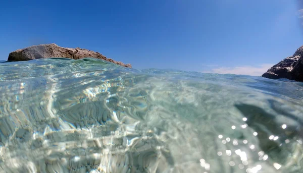 Sardinia Crystal Water Underwater View Panorama Scuba Diving Snorkeling — Stock Photo, Image