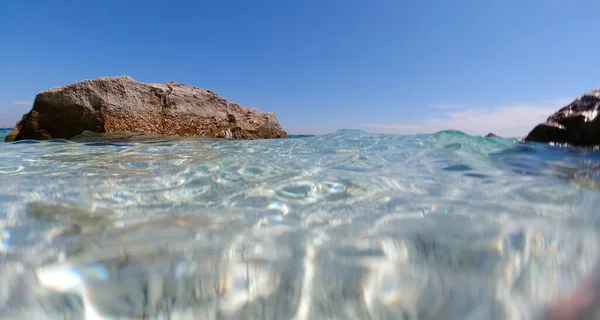 Sardinia Crystal Water Underwater View Panorama Scuba Diving Snorkeling — Stock Photo, Image