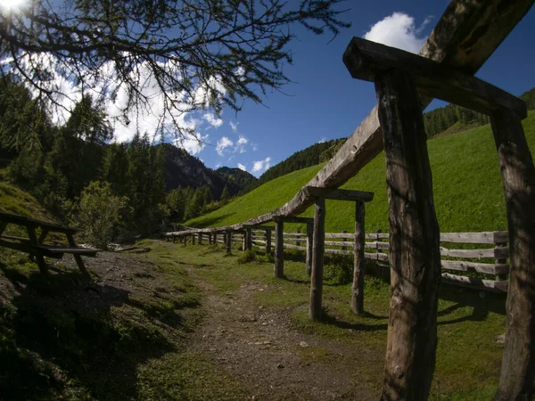 Vodní Mlýn Údolí Dolomitech Hory Itálie Longiaru Badia Údolí — Stock fotografie