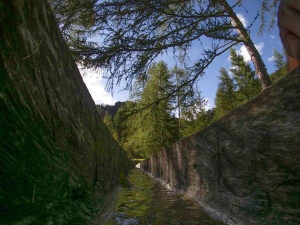 Водяная Мельница Долины Доломитовых Горах Италии Longiaru Badia Долине — стоковое фото