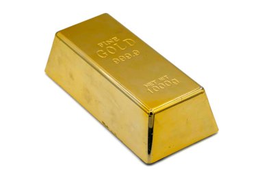 Altın külçeleri beyaz arkaplanda izole edilmiş.