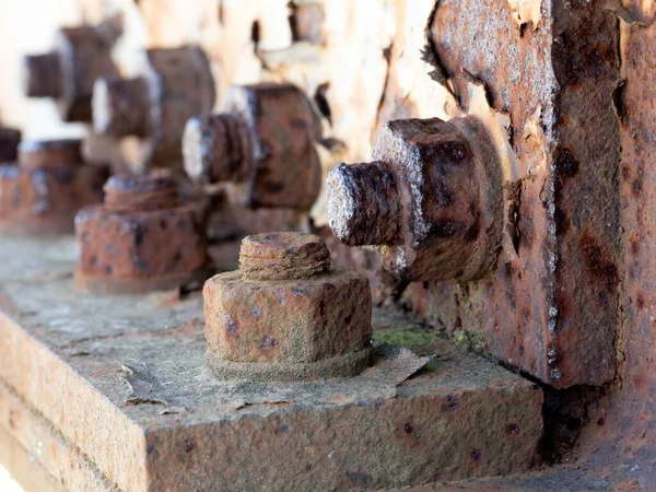 Perno Oxidado Detalle Puente Acero — Foto de Stock