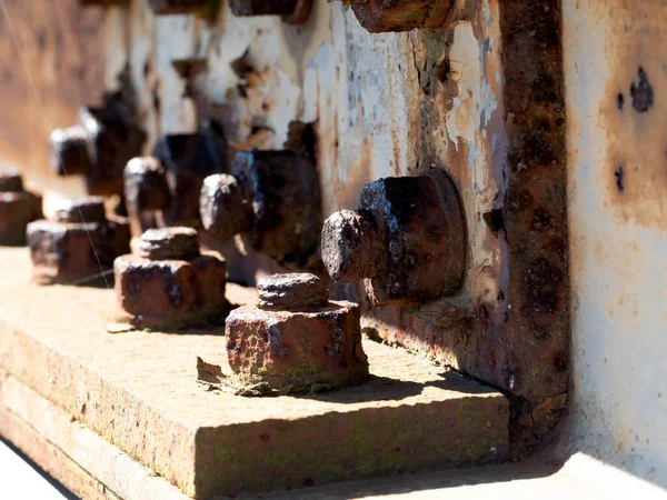 Rusted Bolt Steel Bridge Detail — Stock Photo, Image
