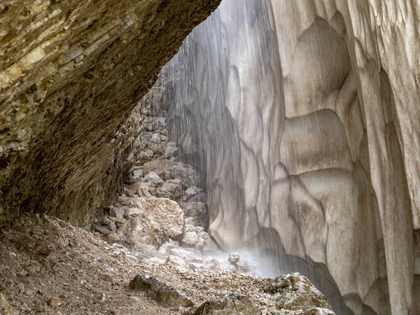 Glaciär Grotta Monte Croce Kors Berg Dolomiter Badia Dal Panorama — Stockfoto